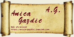 Anica Gazdić vizit kartica